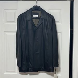 Calvin Klein leather car coat ,100% leather brand new.
